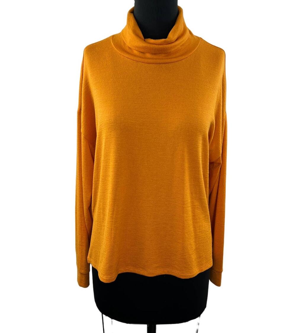 WILFRED Free Orange S Top Rayon Turtleneck Long Sleeves Pullover Regular Fit